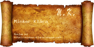 Minker Klára névjegykártya